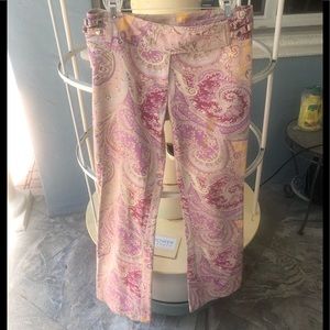 Work Order Pink Floral Snap Pants. Sz. 6. Like New